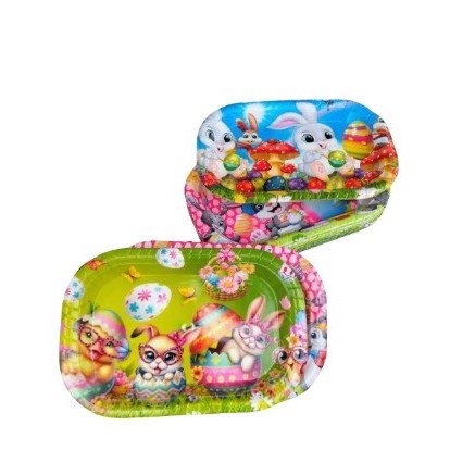 3PCS Piring Makan Anak Gambar Karakter Lucu Plastik / Piring Motif Printing / Piring Makan Anak Plas