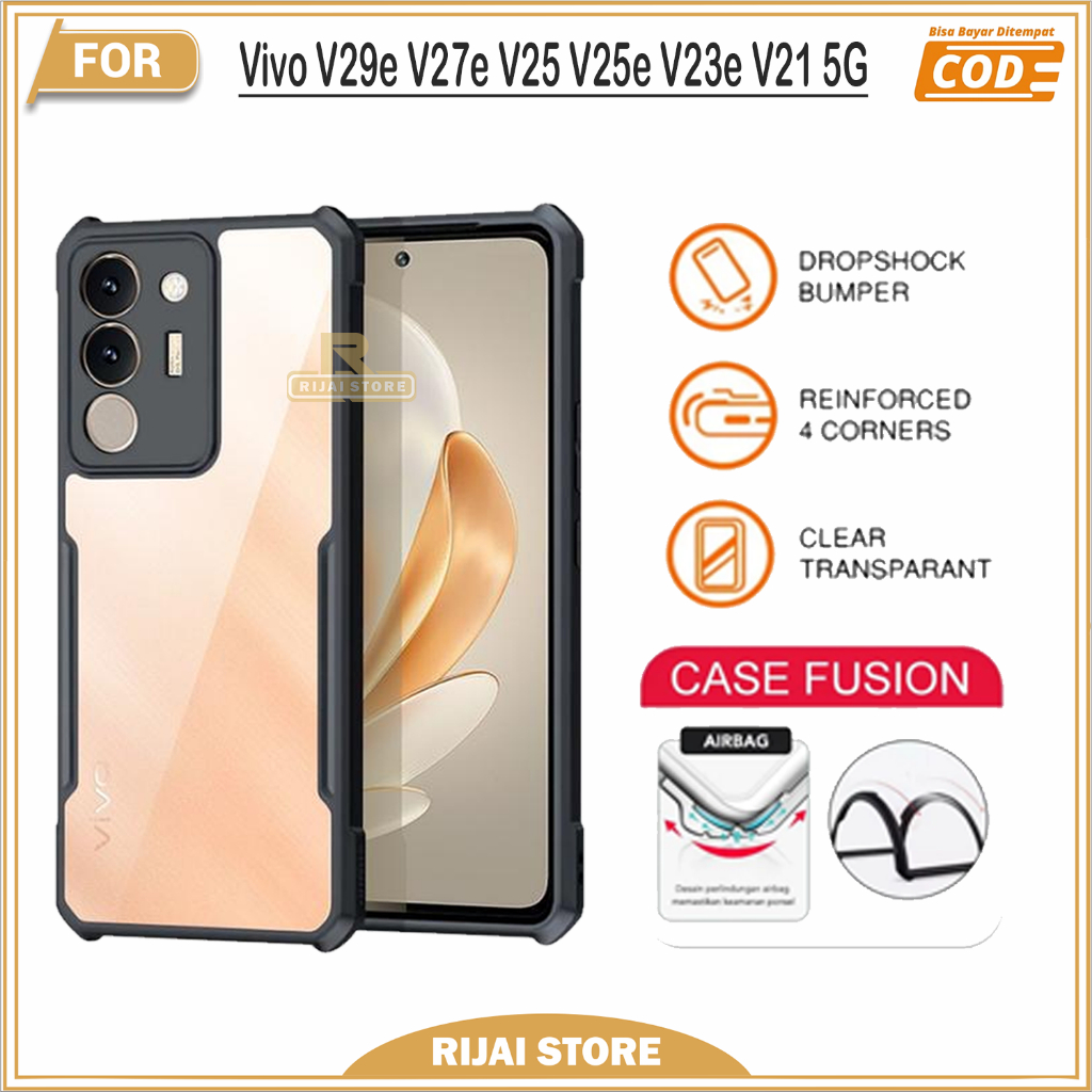 Promo Softcase Vivo V29e V27e V25 V25e V23e 5G V21 5G Case Shockproof Transparan Airbag Anti Crack C