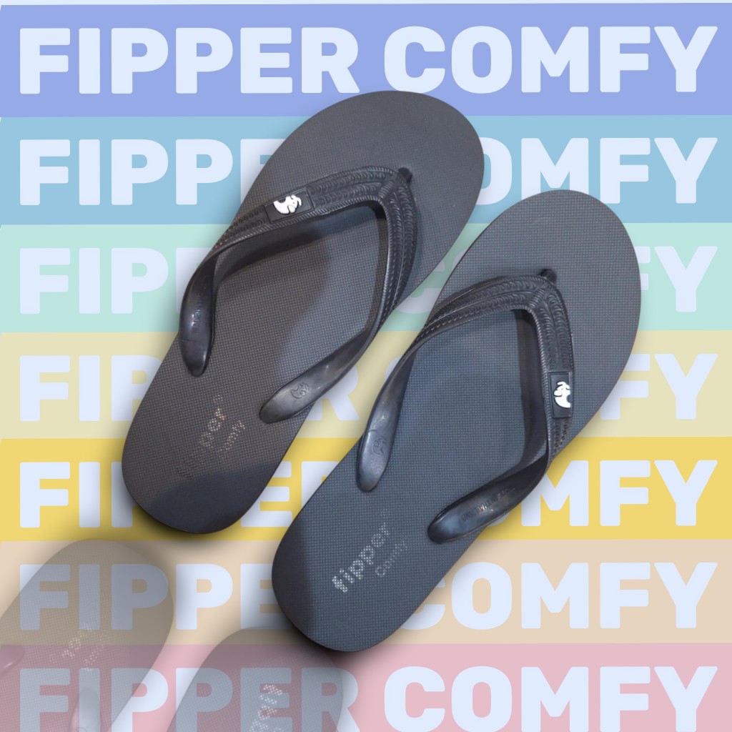 FIPPER - COMFY Black - Sandal Jepit Pria