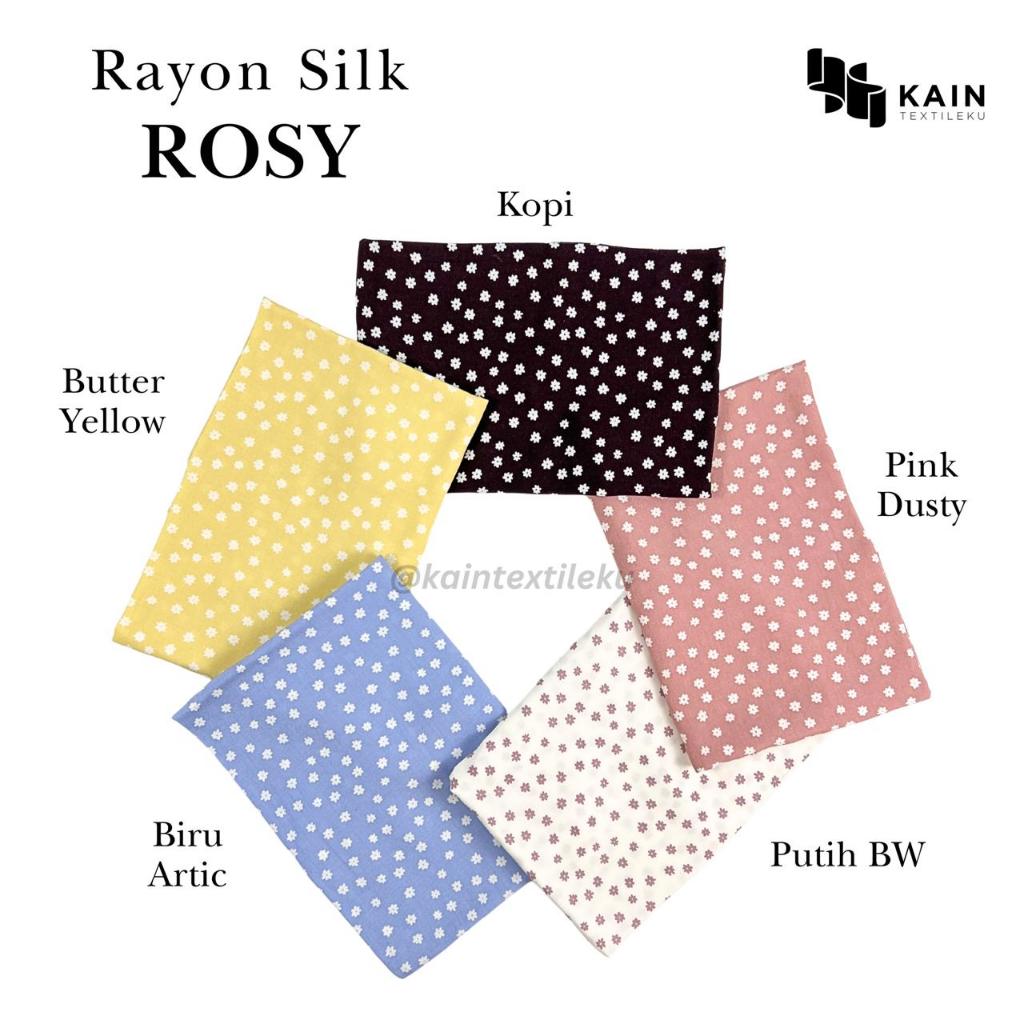 0,5 meter Bahan Kain Rayon Silk Rosy
