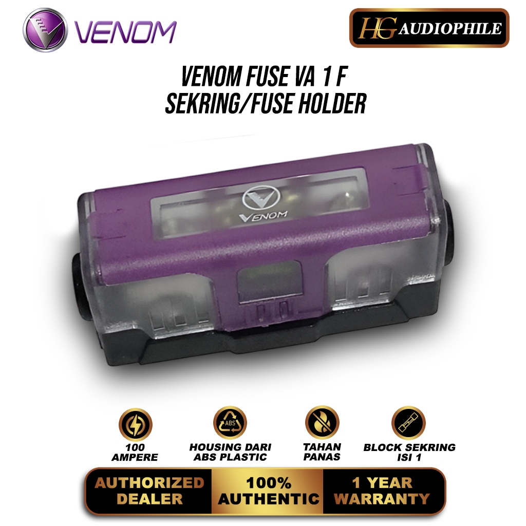 Venom VA1F ANL Fuse Holder Block 100 Ampere Sekring Audio Mobil