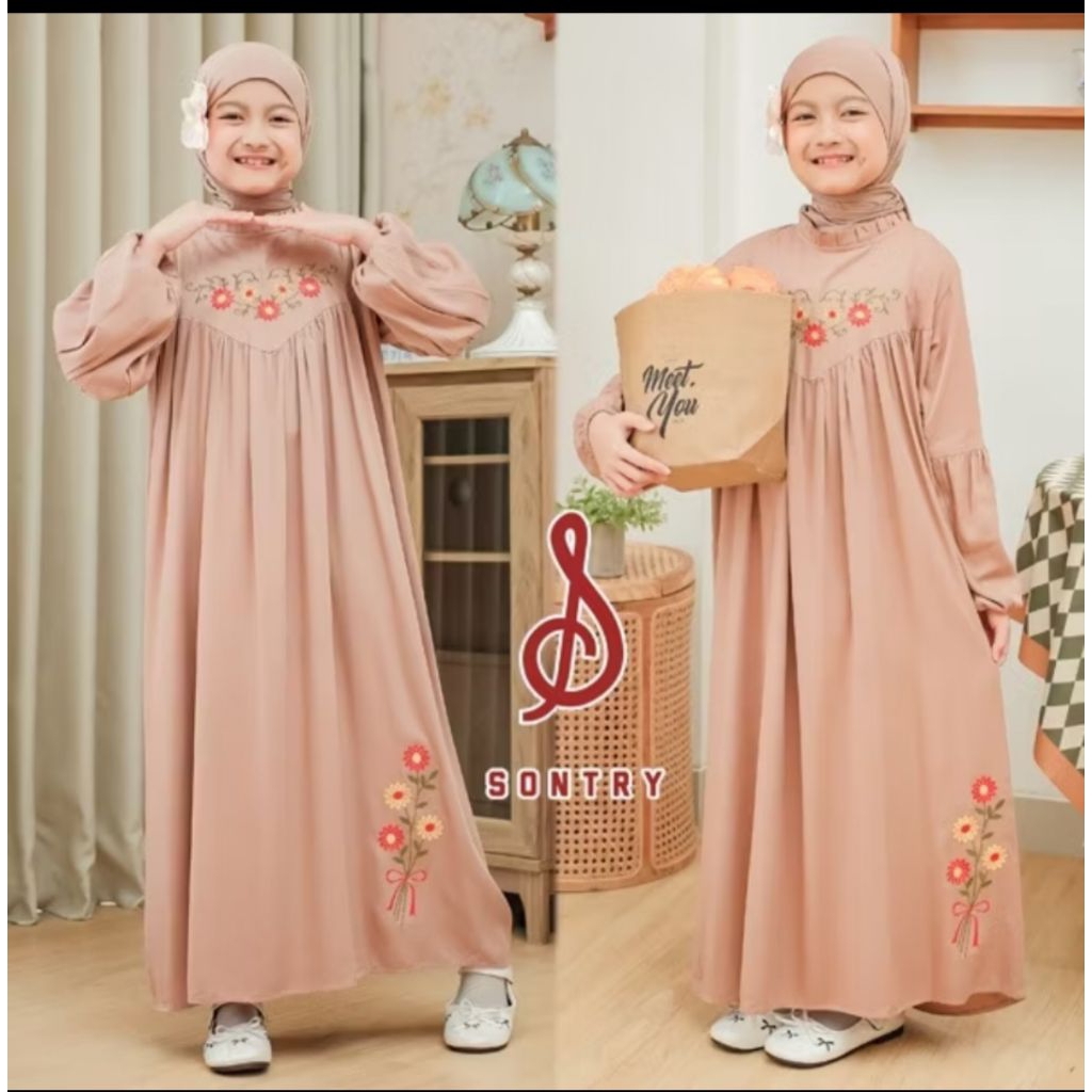 ZAHRA DRESS GAMIS ANAK SIZE 7-8TH