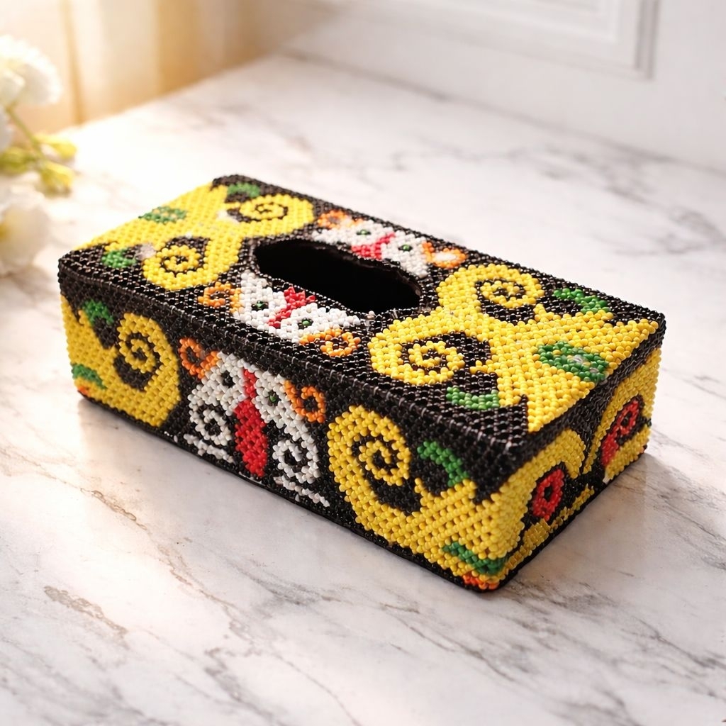 kotak tisu manik besar