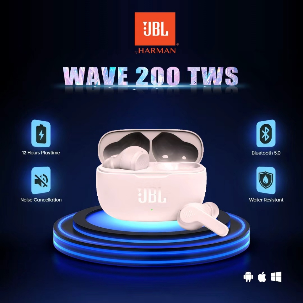 JBL Wave 200 TWS Sport True Wireless Bluetooth Earbuds Sound Bluetooth 5.2 Earphone Gaming Wireless 