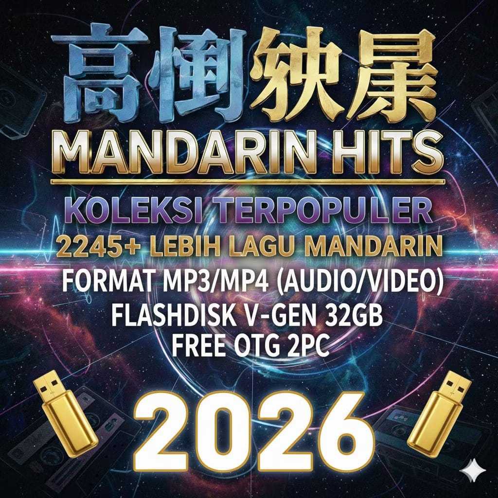 USB FLASHDISK HIBURAN 32GB FULL LAGU MANDARIN 2200+ LEBIH FILE LAGU MP3/MP4