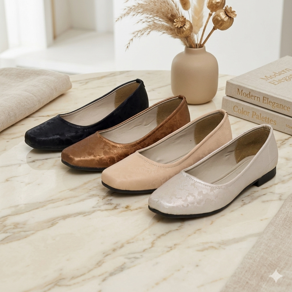 Michiko - Sepatu Wanita Flatshoes Motif Batik Korean style