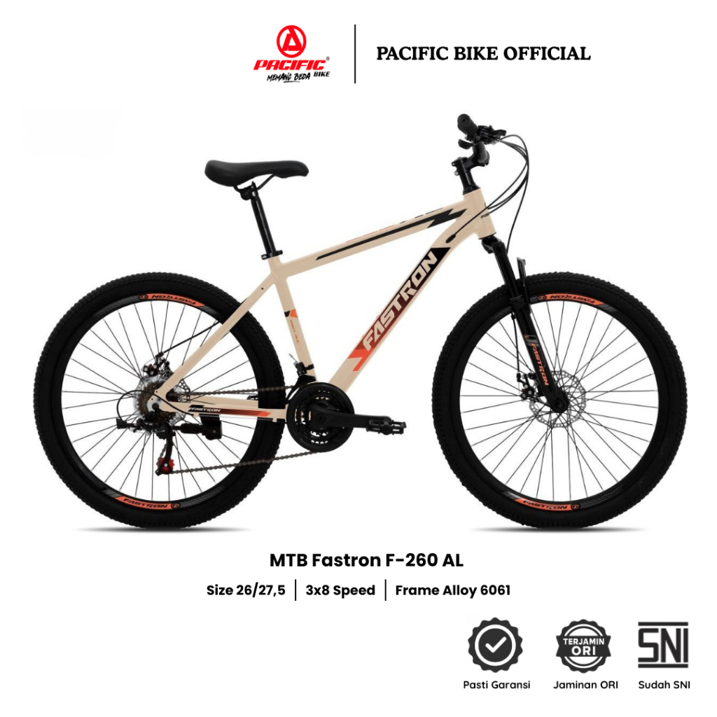 Pacific Bike Sepeda Gunung Remaja dan Dewasa MTB Fastron F-260 AL Frame Alloy 6061 Ukuran Ban 26 dan