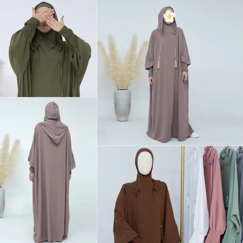 Gamis Abaya Hoodie Wanita Dewasa – Outfit Muslimah Casual Trendy