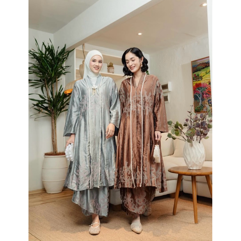 ORIANA ETHNIC MOZAIK RIBBON GARDENIA BLOSSOM SPRING SERENE MAGNOLIA ONE SET BAJU KURUNG MELAYU MALAY