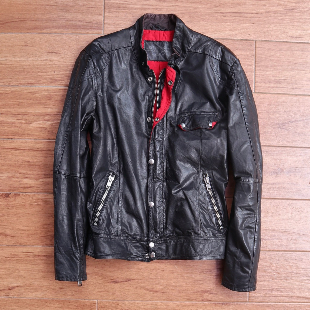 JOFAMA sweden ukuran L single rider jacket biker jaket kulit asli kambing rider trucker genuine leat