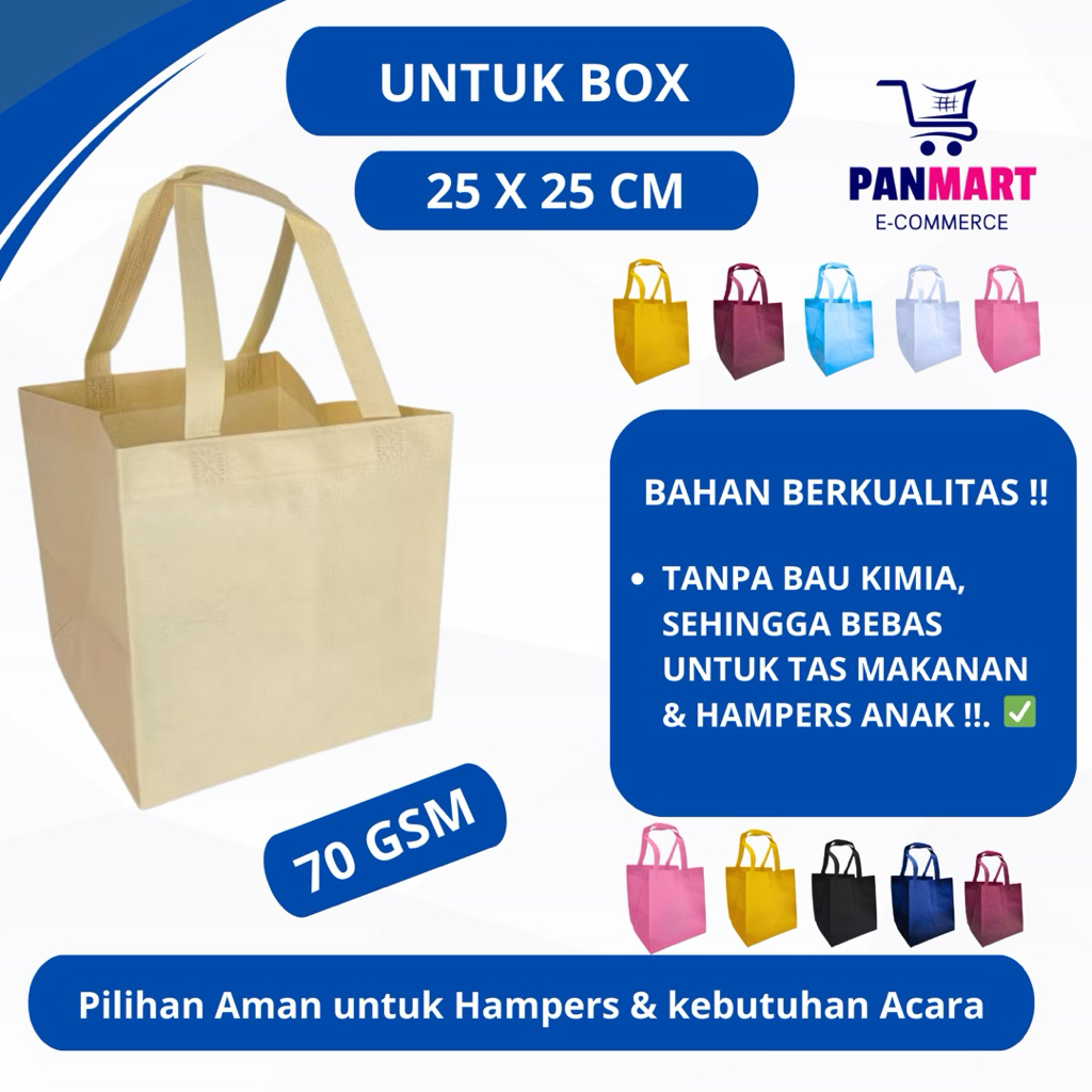 Tas Spunbond Hajatan Dus Box Kotak Ukuran 25X25CM Tas Box Nasi Tas Dux Box Makanan