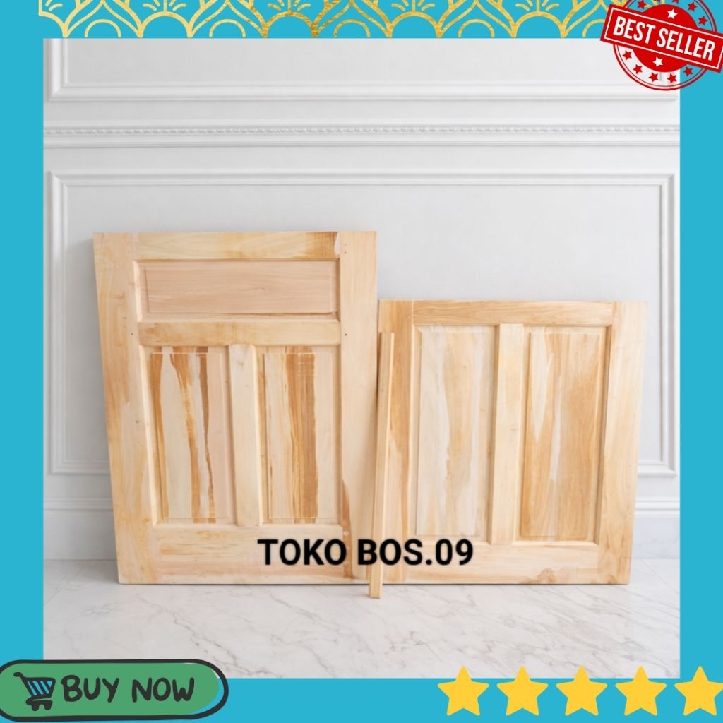 Redy Stok Daun Pintu Dapur Belah Dua Kayu Mahoni Perhutani