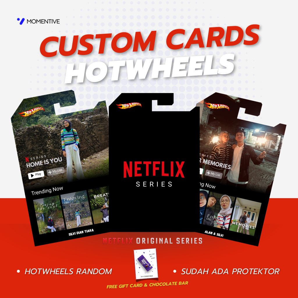 MOMENTIVE |  Hot Wheels Custom Foto & Design Netflix | Kado Anniversary / Ulang Tahun Unik | Bonus G