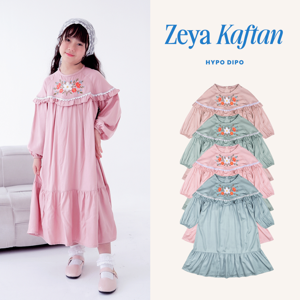 HYPO DIPO - Zeya Girl Dress - Gaun Anak Perempuan 1-8 Tahun - Gaun Anak Kaftan Panjang