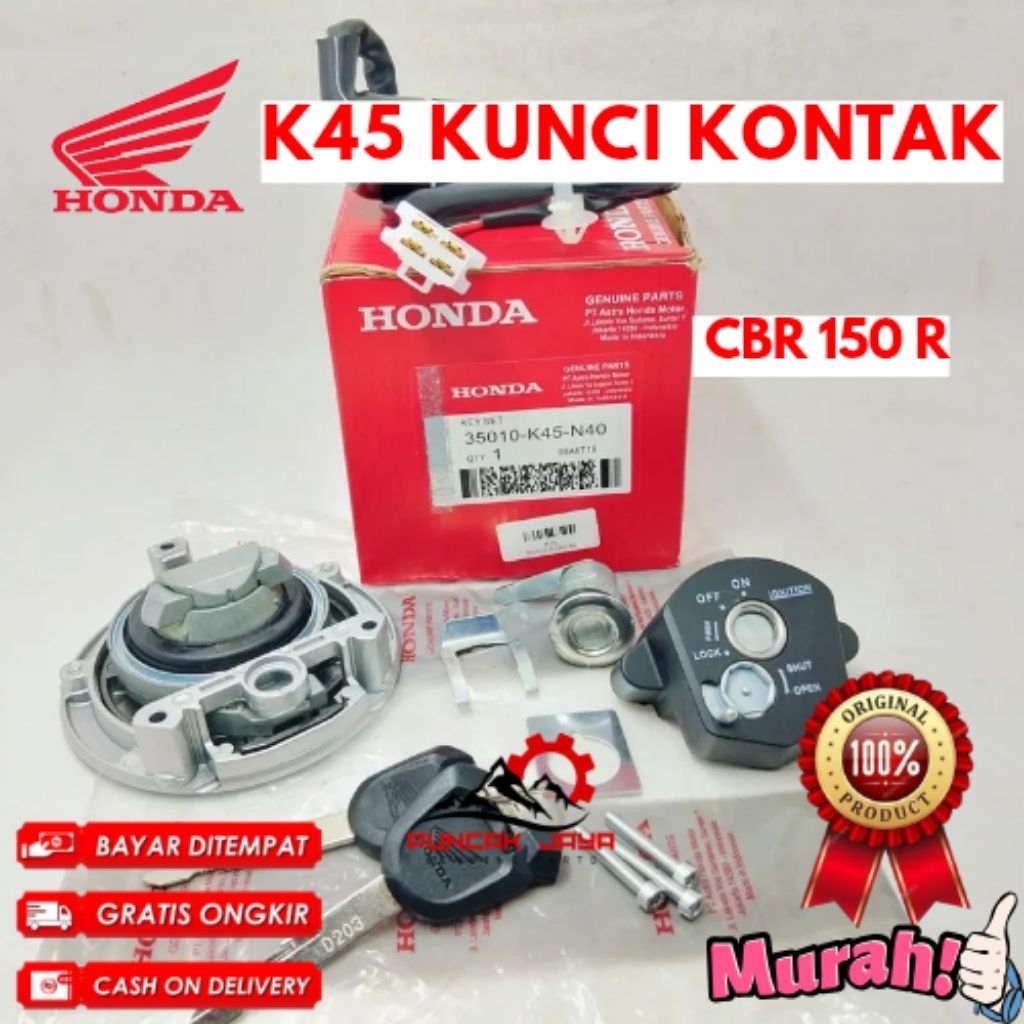 KUNCI KONTAK ORIGINAL HONDA KODE K45, KUNCI KONTAK CBR 150R