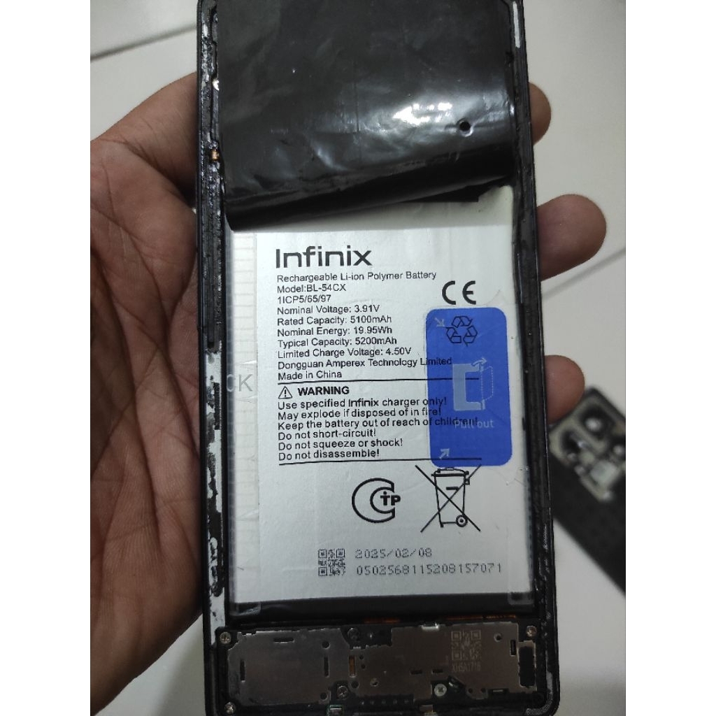 lcd dan battery copotan infinix note 50 pro warna black X6855