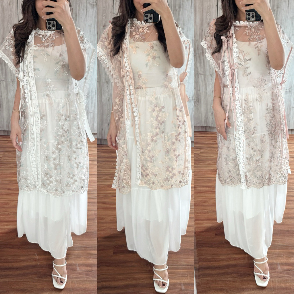Laura Outer lace outer brokat luaran D050301 baju lebaran Outer Ramadhan Kaftan