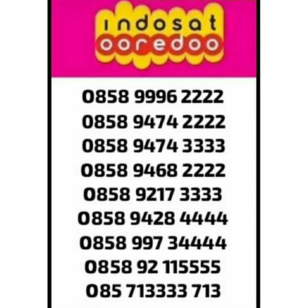 PERDANA INDOSAT NOMOR CANTIK KWARTET 2222 3333 4444 5555