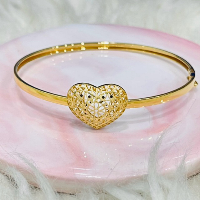 gelang bangle bangkok love kerawang simple elegant emas asli kadar 700