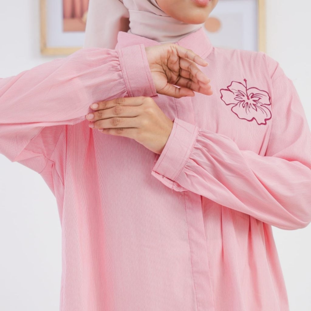 Zhavira Glaze Kemeja Wanita Salur Oversize | Atasan Salur Oversize Jumbo