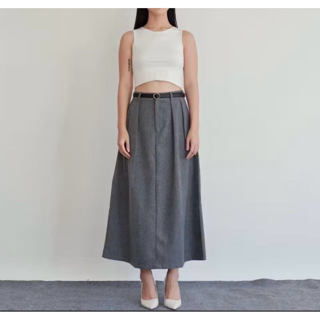 Skirt Highwaist Polos | Rok Kuliah Aesthetic  | Rok Wanita Panjang polos