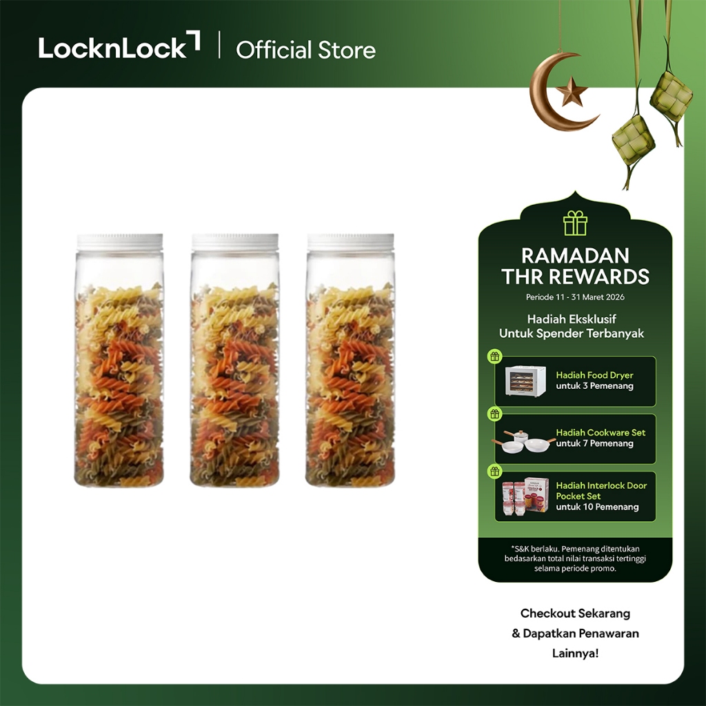LocknLock - Toples Penyimpan Makanan (Dry Food Canister) Set 3PCS