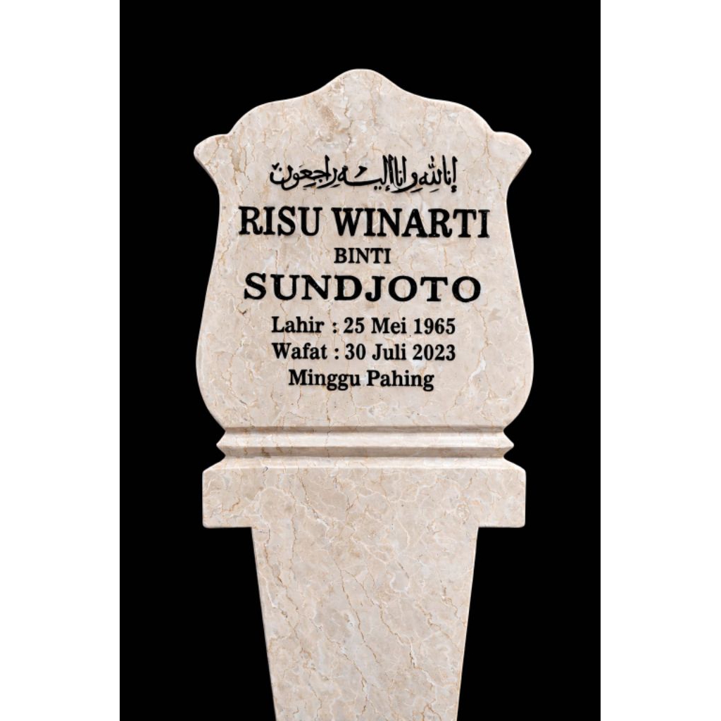 Nisan Marmer Putih 1 Pcs  - Batu Nisan Ukir