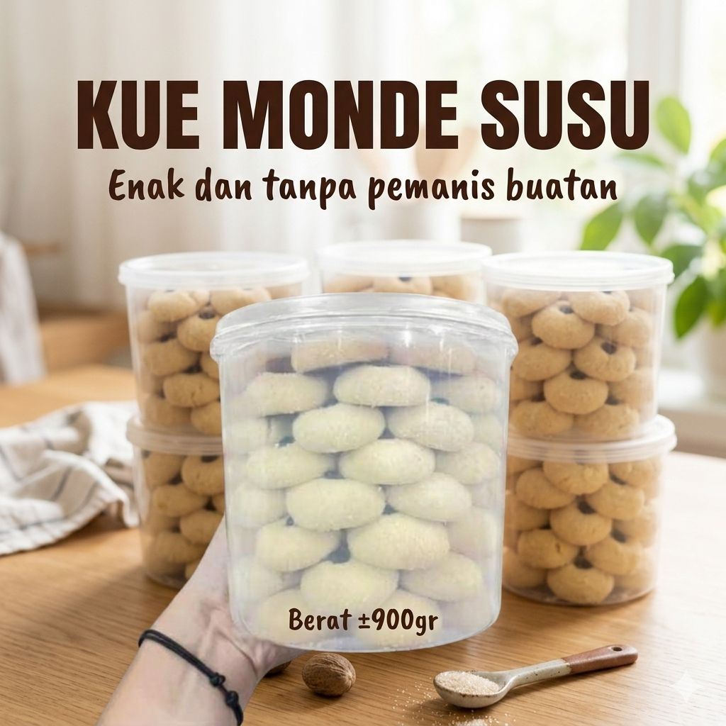 Kue Kering Monde Susu Khas Jember - 1kg, Rasa Lembut & Gurih, Camilan Favorit