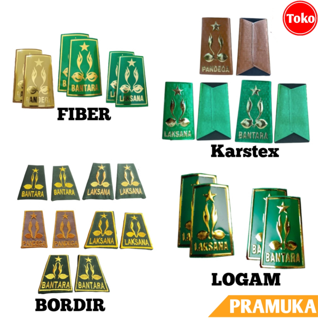 Sepasang Evolet TKU Pramuka Bantara Laksana Pandega / TKU Evolet Pramuka Bordir Fiber Logam Karstex 