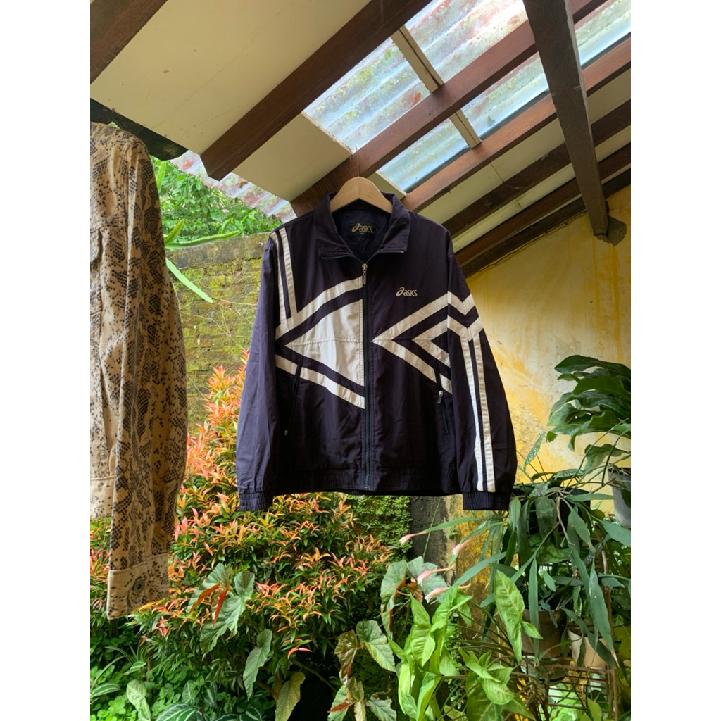 ASICS BIG LOGO WINDBREAKER COLORBLOK PARASUT VINTAGE