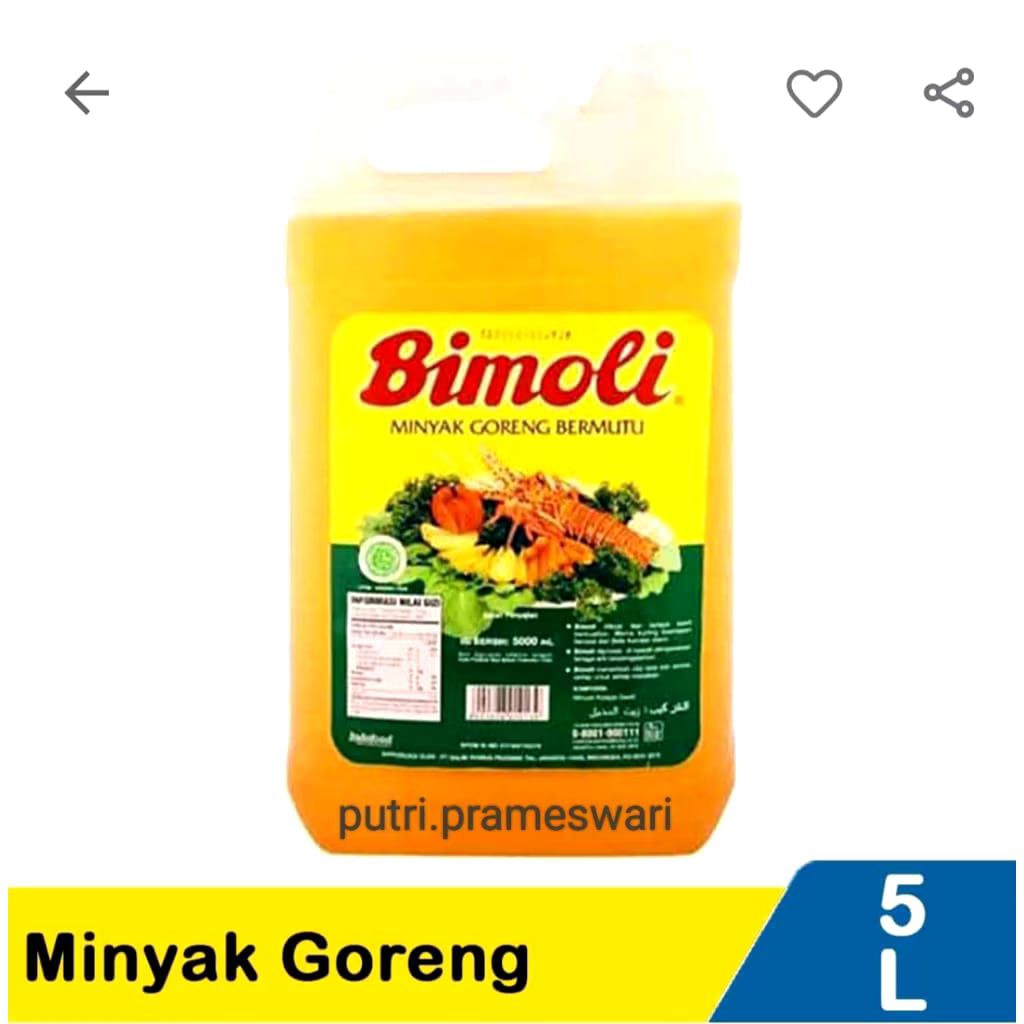 Bimoli Minyak Goreng 5 Liter / Minyak Goreng 5lt promo / Minyak Goreng jerigen 5 liter / Minyak gore