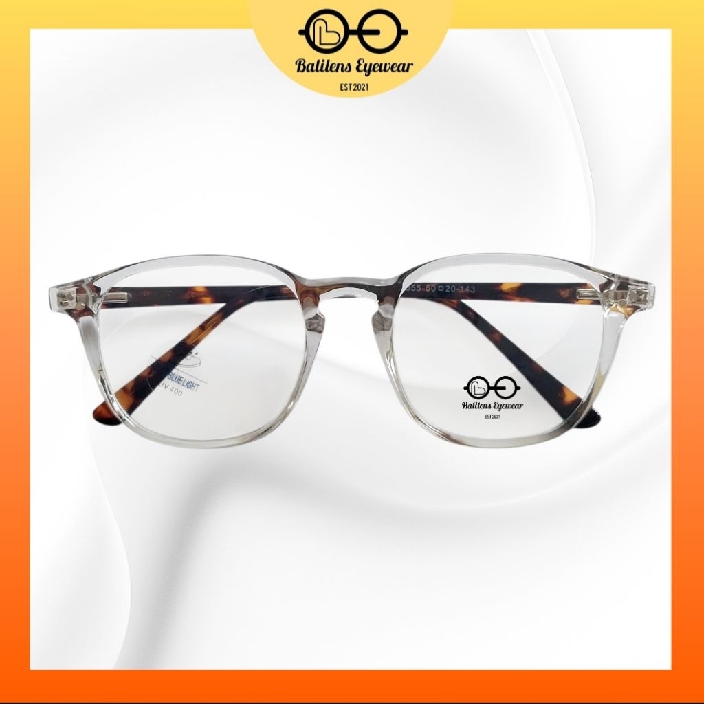 Frame kacamata transparant gagang leopard