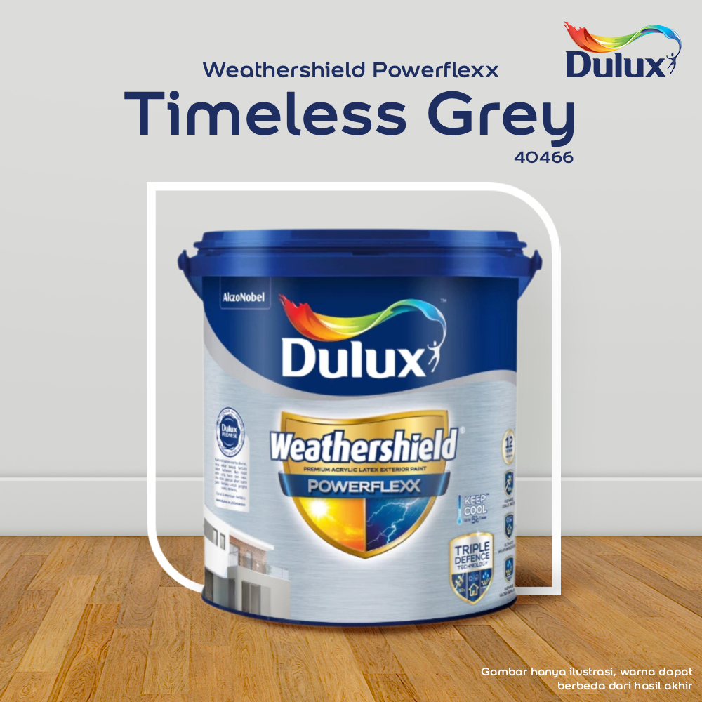 CAT TEMBOK TIMELESS GREY DULUX WEATHERSHIELD POWERFLEXX - 20 LITER CAT TIMELESS GREY 40466 CAT TEMBO