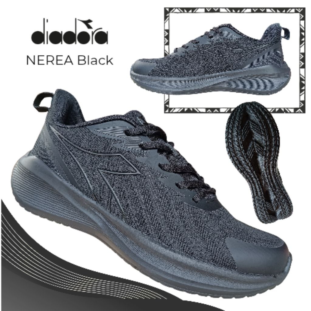 Sepatu DIADORA NEREA Black || Original by Diadora || Sepatu Sekolah Sneakers Diadora