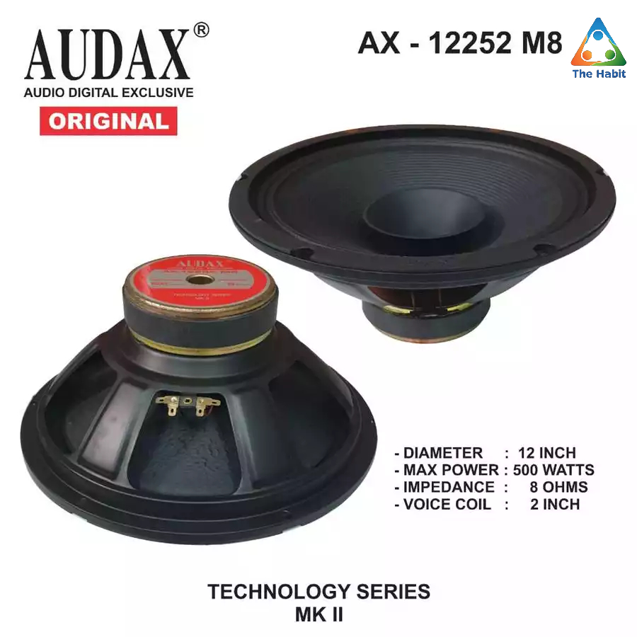 (The Habit) SPEAKER AUDAX AX 12252 M8 FULL RANGE 12in 12 inch 500 WATT 12252 ORIGINAL AUDAX INDONESI