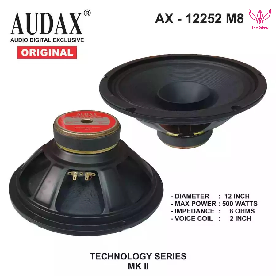 (The Glow) SPEAKER AUDAX AX 12252 M8 FULL RANGE 12in 12 inch 500 WATT 12252 ORIGINAL AUDAX INDONESIA