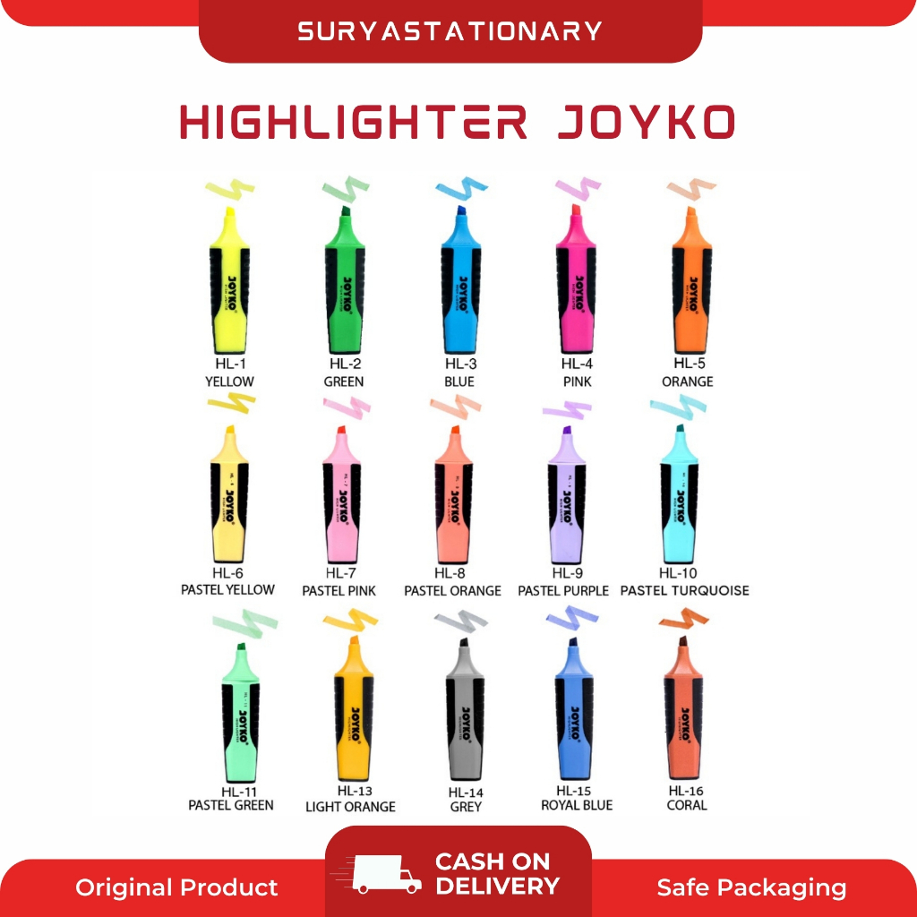 (PCS) Highlighter Joyko / Joyko Highlighter Penanda Berwarna / Highlighter