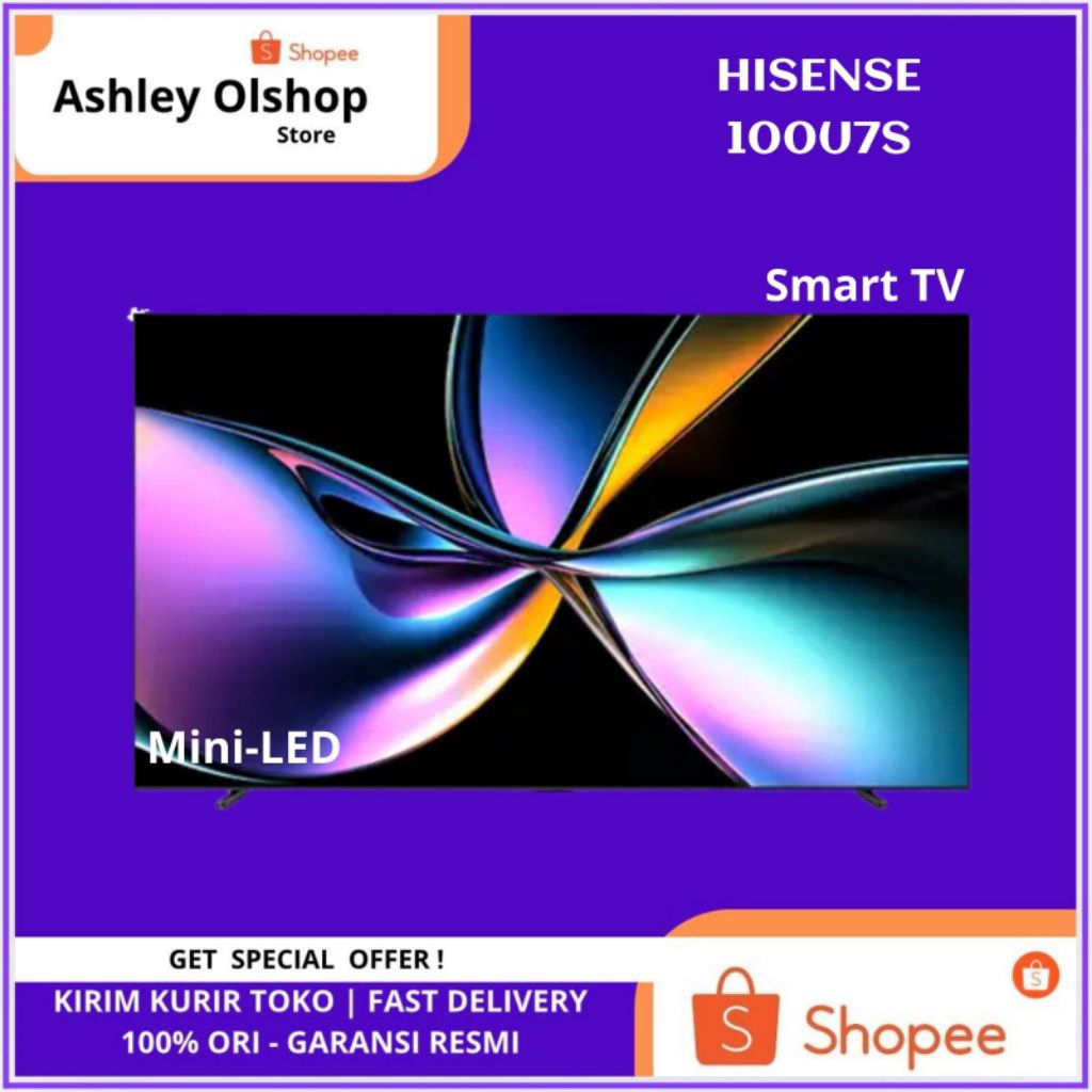 TV Hisense Vidaa Smart TV 100U7S Mini-LED 100 Pro Inch 4K/UHD 100 U7S Hisense 165 Hz