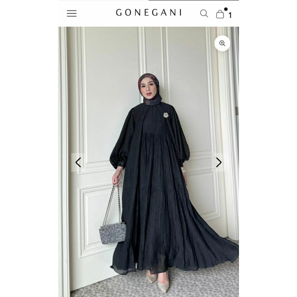 NEW GONEGANI Zama Dress , Black, Size S