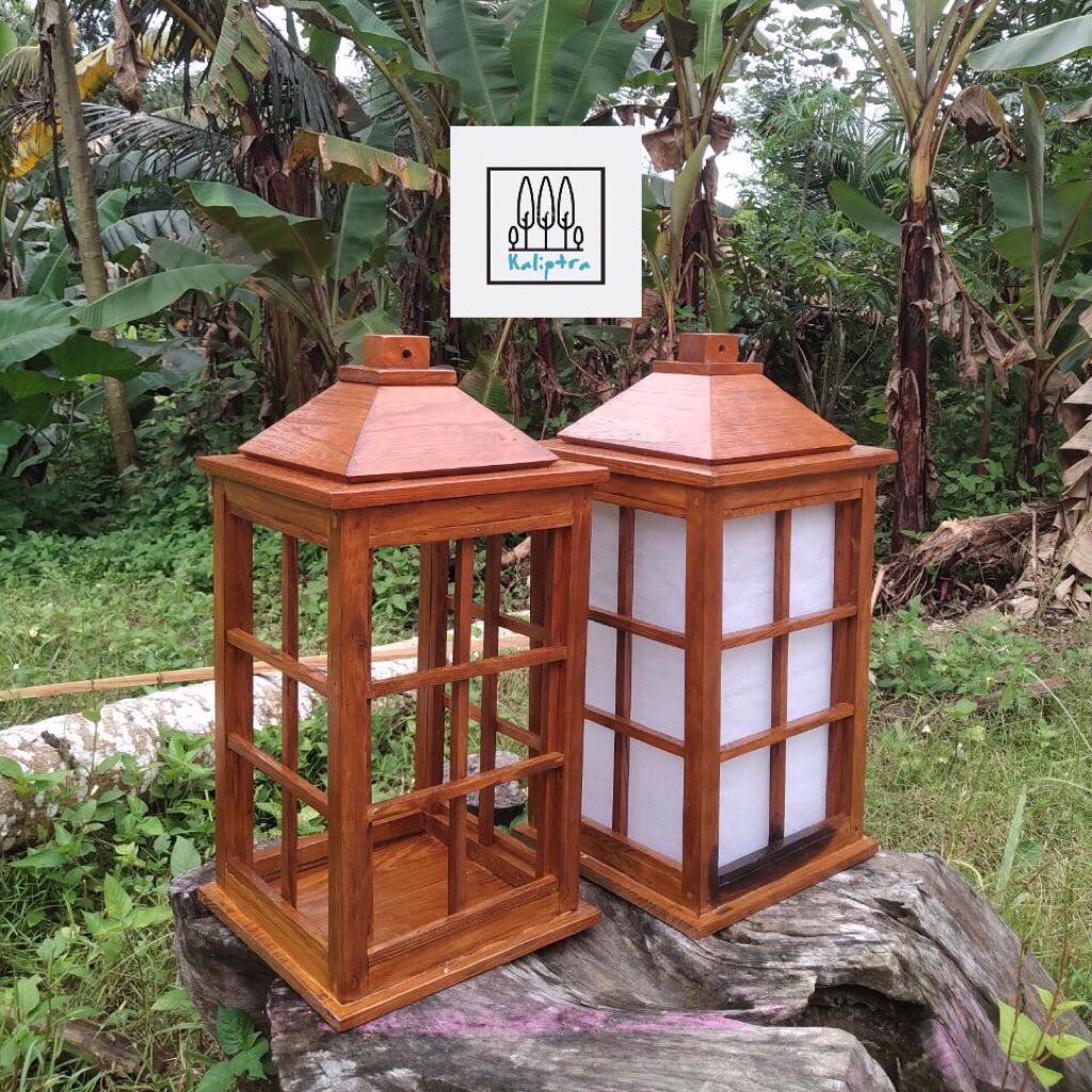 Lentera Kayu | Lampu Kayu Segitiga