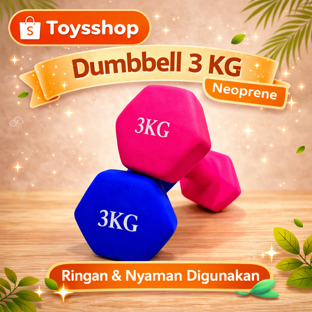 Dumbell 3kg Dumbbell Neoprene Barbel Vinyl Anti slip 3 kg barbel neoprene dumbell neoprene baber dum
