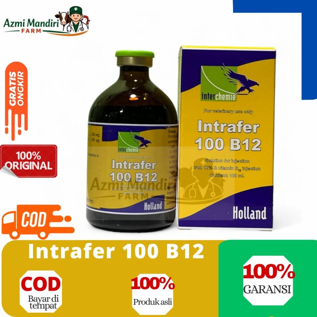 Intrafer 100 B12 100 ml - Injeksi Zat Besi untuk Pencegahan Anemia untuk hewan ternak