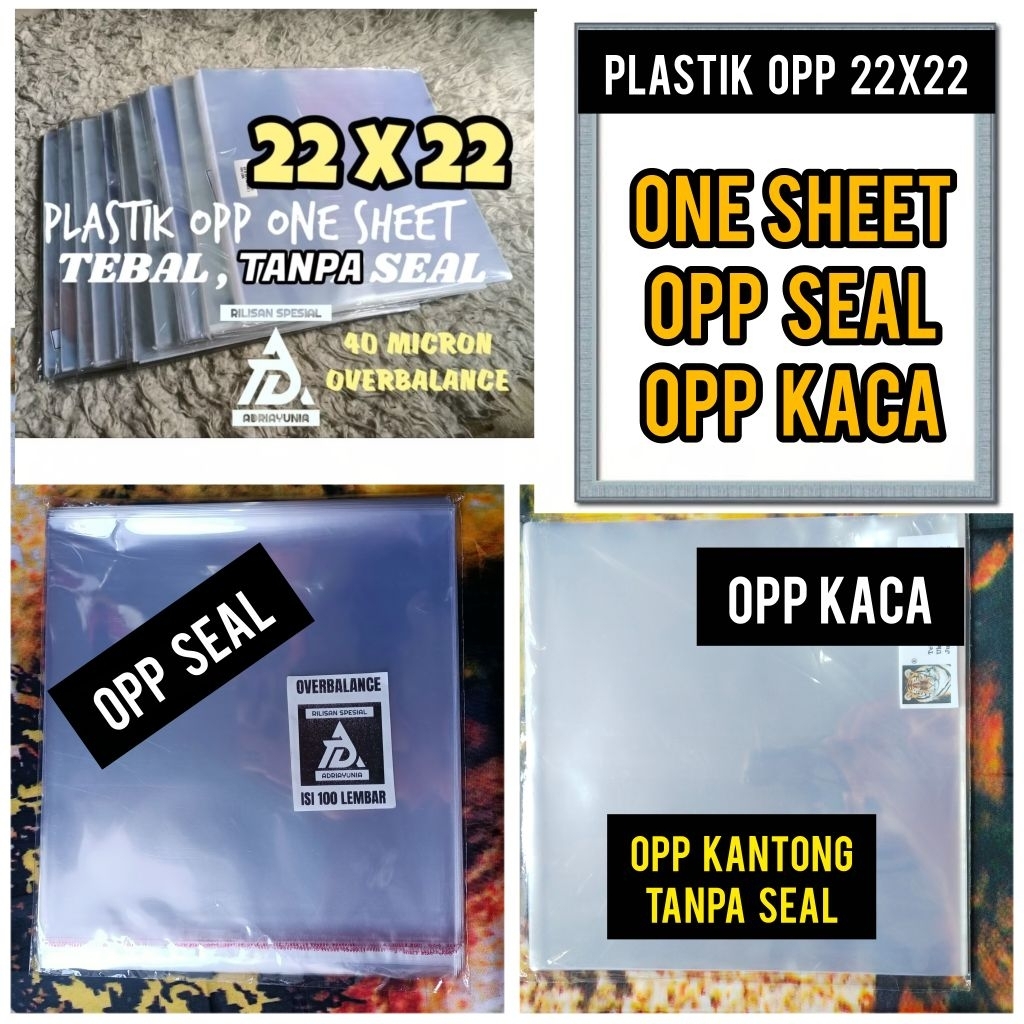 Plastik Opp 22x22 One Sheet - Opp Seal - Opp Kaca - Plastik Opp 22 x 22 Lembaran - Opp Lem - Opp Pol