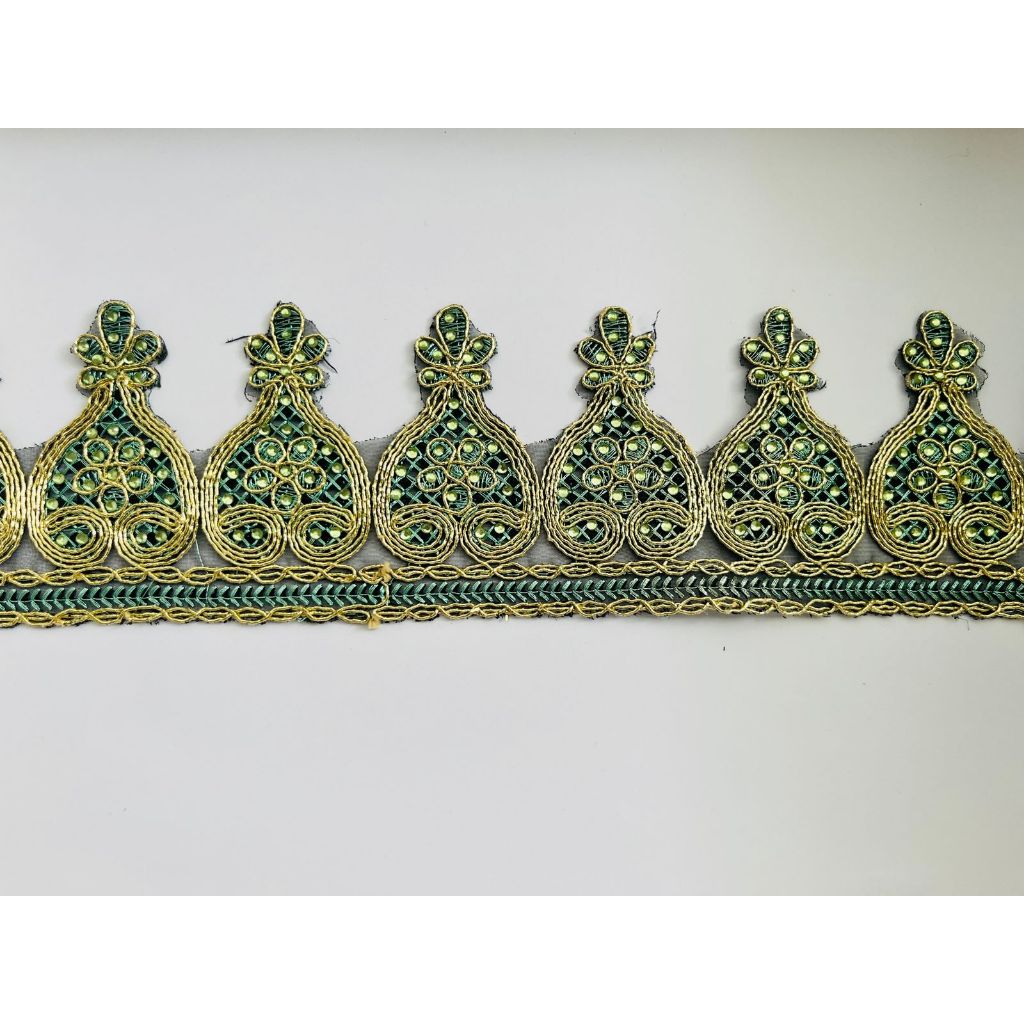 Renda Emas Hijau  / Renda India 5 yard