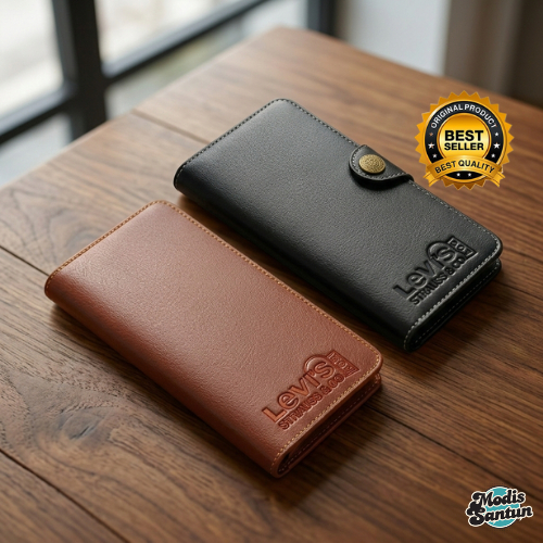 MS Collection G03-  Dompet Pria Lipat Panjang Levis Original Style Kulit Sintetis Premium Elegan Bes