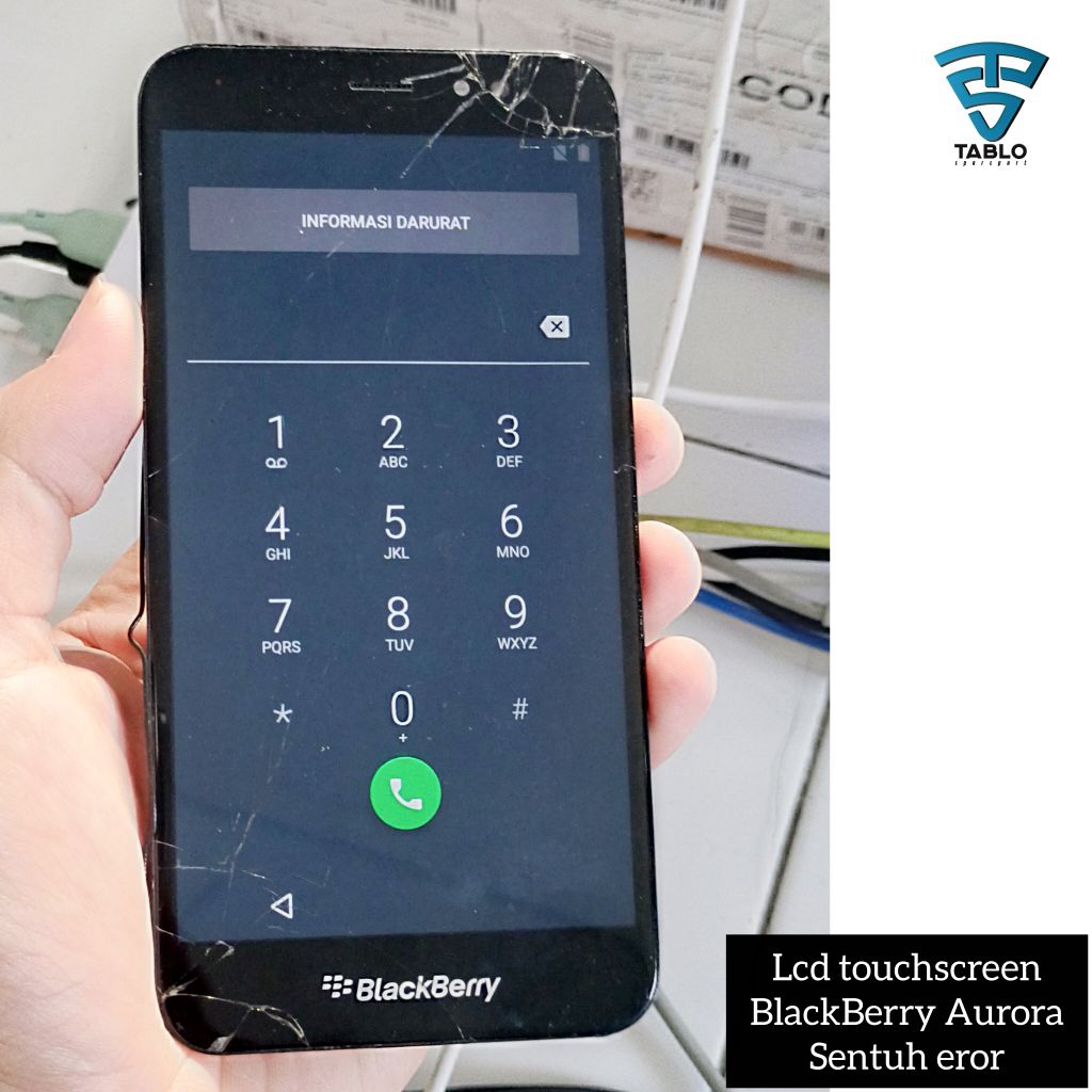 Lcd touchscreen Blackberry Aurora sentuh eror