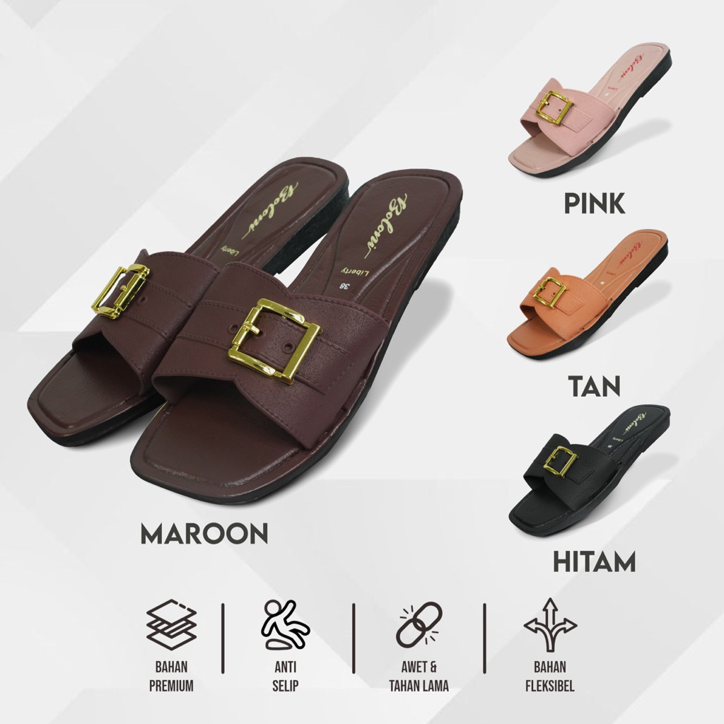 LIBERTY Sendal slop cewek karet kekinian