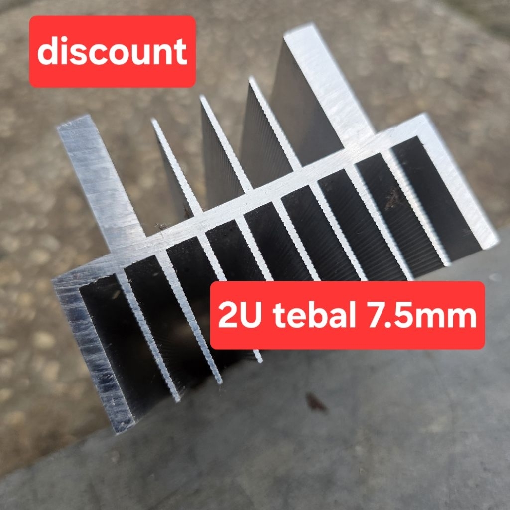 heatsink 2U 40cm tebal 7.5mm