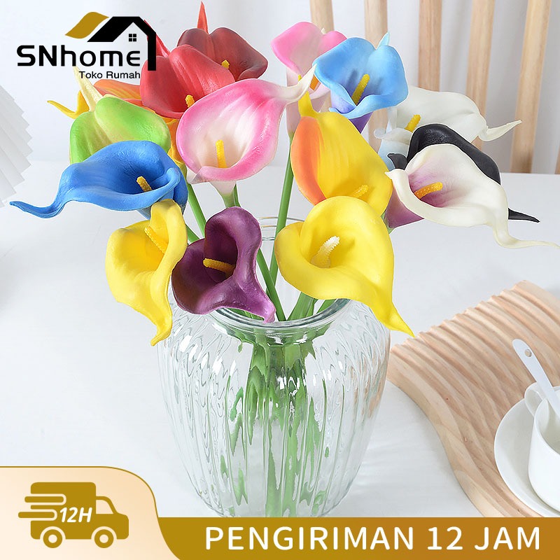 [COD] Calla Lily Artificial Latex Lili Bunga Palsu Bunga Lily Putih Palsu Artificial High Quality, D