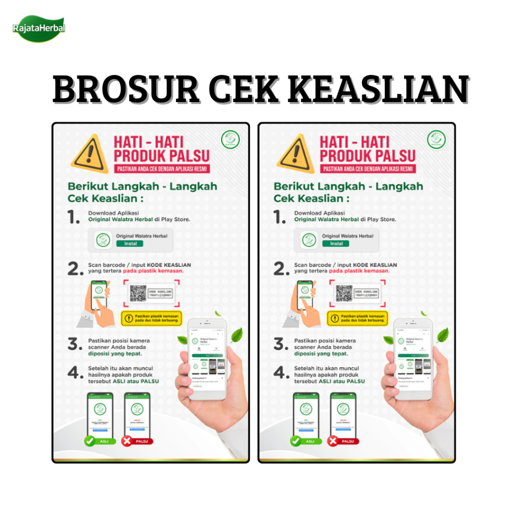 Brosur Cek Keaslian Herbal Sendifit Dengan Barcode atau Kode Di Kemasan Sendifit - Rajata Herbal